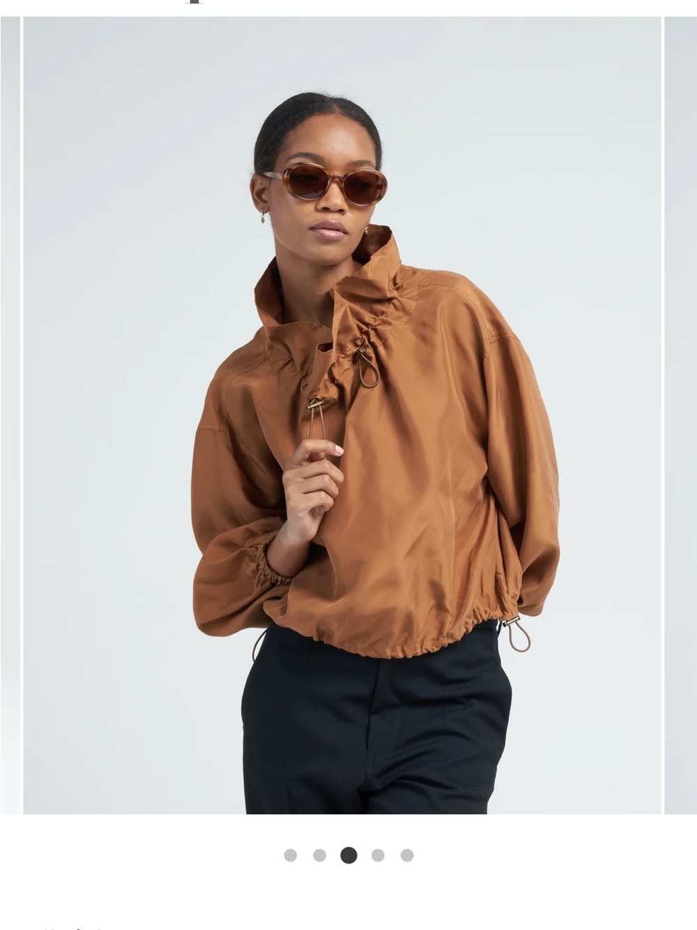 Ulla Johnson Kamara Blouse in Chestnut - Picture 3 of 9